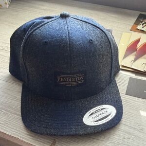Pendleton Dark Blue Snapback Cap plaid brim hat
